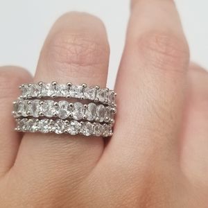 3Pc sterling silver Eternity Band